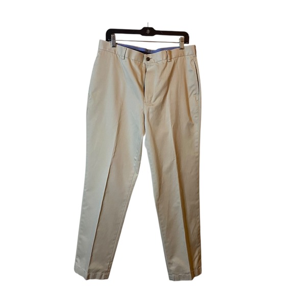 Brooks Brothers Lightweight Advantage Chino Clark Pants Mens W35 L32 Beige - Picture 1 of 3